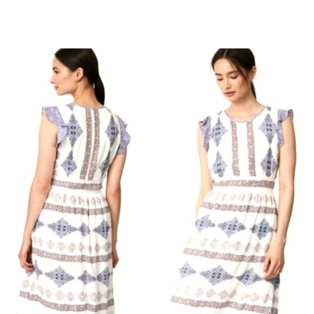 Loft Midi Flutter Sleeve Dress, Size Small